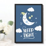 Blue Framed Nursery Prints / Baby Boys Nursery Bedroom Decor