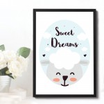 Cute Framed Nursery Animal Print Sweet Dreams Nursery Quote