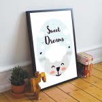 Cute Framed Nursery Animal Print Sweet Dreams Nursery Quote