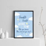 Blue Framed Nursery Prints / Nursery Wall Art For Baby Boy 