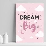 DREAM BIG Pink Bedroom Decor Girls Bedroom Nursery Accessories