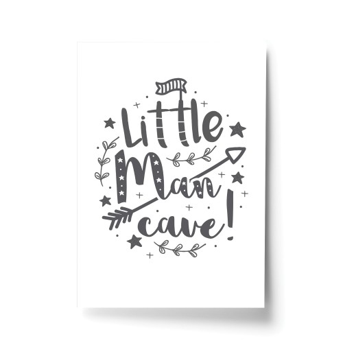 Little Man Cave Cute Nursery Prints Boy Bedroom Wall Art Decor