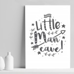 Little Man Cave Cute Nursery Prints Boy Bedroom Wall Art Decor