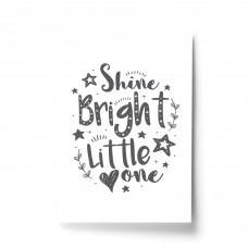 Shine Bright Grey Nursery Prints Girl Boy Baby Room Pictures Art