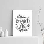 Shine Bright Grey Nursery Prints Girl Boy Baby Room Pictures Art