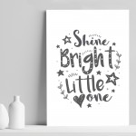 Shine Bright Grey Nursery Prints Girl Boy Baby Room Pictures Art
