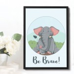 Framed Animal Elephant Print For Nursery Nursery Wall Art Decor