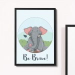 Framed Animal Elephant Print For Nursery Nursery Wall Art Decor