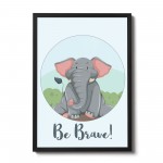 Framed Animal Elephant Print For Nursery Nursery Wall Art Decor
