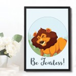 Framed Animal Lion Print For Nursery Nursery Wall Art Pictures