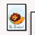 Framed Animal Lion Print For Nursery Nursery Wall Art Pictures