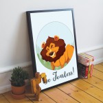 Framed Animal Lion Print For Nursery Nursery Wall Art Pictures