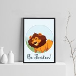 Framed Animal Lion Print For Nursery Nursery Wall Art Pictures