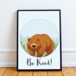 Animal Bear Framed Nursery Prints Wall Art For Nursery Baby Room