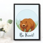 Animal Bear Framed Nursery Prints Wall Art For Nursery Baby Room