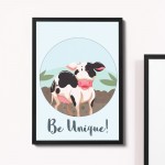 Animal Framed Nursery Prints Cow Wall Art Picture Baby Room