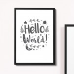 White Grey Nursery Framed Prints / Baby Wall Art Decorations