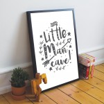 Little Man Cave White Grey Nursery Prints / Baby Boys Room Art