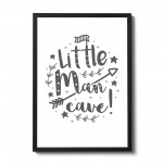 Little Man Cave White Grey Nursery Prints / Baby Boys Room Art