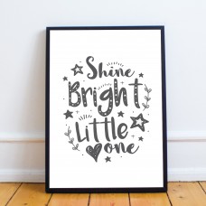 White Grey Nursery Framed Prints / Wall Art Decor For Nursery