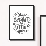 White Grey Nursery Framed Prints / Wall Art Decor For Nursery