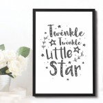 White Grey Nursery Framed Prints / Baby Room Wall Art Decoration