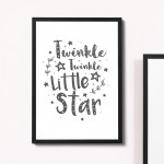 White Grey Nursery Framed Prints / Baby Room Wall Art Decoration