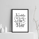 White Grey Nursery Framed Prints / Baby Room Wall Art Decoration