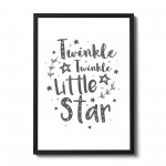 White Grey Nursery Framed Prints / Baby Room Wall Art Decoration