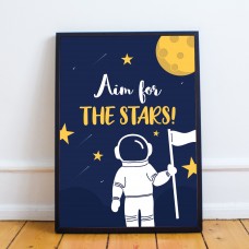 FRAMED Space Wall Art Boys Bedroom Decoration Baby Nursery Print