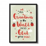 FRAMED Print Grandma Birthday Gift From Granddaughter Grandson