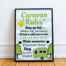 FRAMED Caravan Rules Print Caravan Accessories Caravan Gifts 