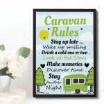 FRAMED Caravan Rules Print Caravan Accessories Caravan Gifts 