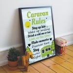 FRAMED Caravan Rules Print Caravan Accessories Caravan Gifts 