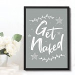 Framed Grey Bathroom Print Funny Bathroom Sign Bathroom Wall Art