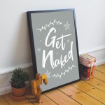 Framed Grey Bathroom Print Funny Bathroom Sign Bathroom Wall Art