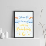 Rainbow Nursery Wall Art Decor Quote Boy Girl Nursery Pictures