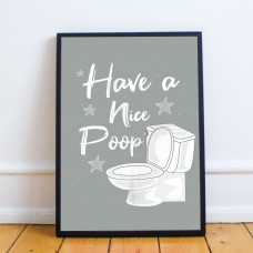 Hilarious Funny Toilet LOO Sign Bathroom Print Framed Home Decor