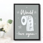 Grey Bathroom Sign Framed Bathroom Print Funny Toilet Loo Sign