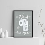 Grey Bathroom Sign Framed Bathroom Print Funny Toilet Loo Sign