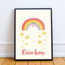FRAMED Rainbow Picture For Girls Nursery Boys Nursery Decor Art
