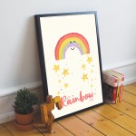 FRAMED Rainbow Picture For Girls Nursery Boys Nursery Decor Art