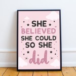 FRAMED Motivational Print Girls Bedroom Decor Teen Girls Bedroom