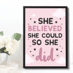 FRAMED Motivational Print Girls Bedroom Decor Teen Girls Bedroom