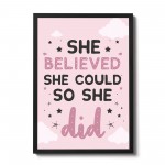 FRAMED Motivational Print Girls Bedroom Decor Teen Girls Bedroom