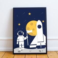 FRAMED Space Picture Boys Bedroom Wall Art Decoration Gifts
