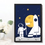 FRAMED Space Picture Boys Bedroom Wall Art Decoration Gifts