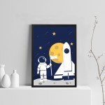FRAMED Space Picture Boys Bedroom Wall Art Decoration Gifts