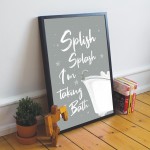 Bathroom Prints Framed Bathroom Sign Bathroom Decor Grey