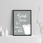 Bathroom Prints Framed Bathroom Sign Bathroom Decor Grey